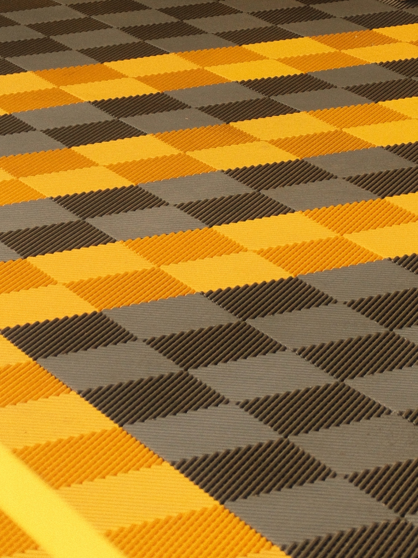 Yellow and grey diamond floor